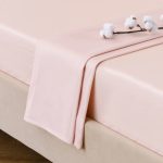 Dorma 300 Thread Count 100% Cotton Sateen Plain Blush Flat Sheet Blush