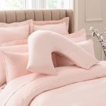 Dorma 300 Thread Count 100% Cotton Sateen Plain Blush V-Shaped Pillowcase Blush