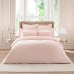 Dorma 300 Thread Count 100% Cotton Sateen Plain Blush Duvet Cover Blush