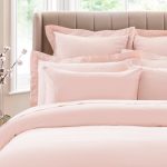 Dorma 300 Thread Count 100% Cotton Sateen Plain Blush Cuffed Pillowcase Blush