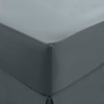 Dorma 300 Thread Count 100% Cotton Sateen Plain Denim 35cm Fitted Sheet Denim