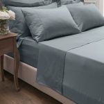 Dorma 300 Thread Count 100% Cotton Sateen Plain Denim Flat Sheet Denim