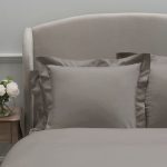 Dorma 300 Thread Count 100% Cotton Sateen Plain Mink Continental Square Pillowcase Mink