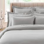 Dorma 300 Thread Count 100% Cotton Sateen Plain Slate Cuffed Pillowcase Slate