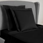 Dorma 300 Thread Count 100% Cotton Sateen Plain Black Continental Square Pillowcase Black