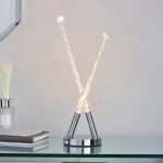 Tassani LED Bubble 2 Light Table Lamp Silver, Chrome