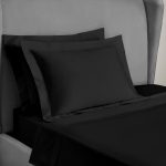 Dorma 300 Thread Count 100% Cotton Sateen Plain Black Oxford Pillowcase Black