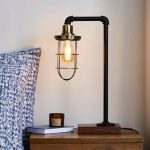 Milas Industrial Pipe Table Lamp Black