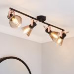 Milas Industrial 4 Light Bar Fitting Black