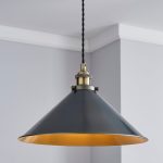 Logan 1 Light Fitting Dark industrial Nickel, Antique Brass