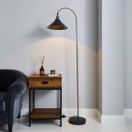Logan Floor Lamp Dark industrial Nickel, Antique Brass