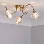 Temossi Mercury Effect 3 Light Fitting Champagne, Antique Brass