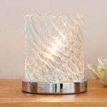 Sassari Twisted Glass Touch Table Lamp Chrome