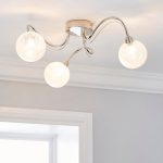 Portico Sugar Glass Ball 3 Light Fitting Clear, chrome