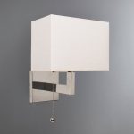 Satu Rectangular Metal Wall Light Chrome, White