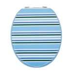 Nautical Stripe Toilet Seat Blue