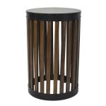 Farringdon Acacia Drum Side Table Brown