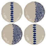 Set of 4 Mikasa Azores Speckle Side Plates Blue
