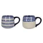 Set of 2 Mikasa Azores Spot Dash Mugs Blue