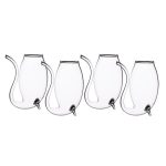 BarCraft Set of 4 Glass Port Sippers Clear