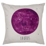 Zodiac Taurus Cushion Purple