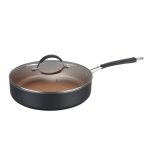 24cm Grey & Copper Induction Saute Pan with Lid Copper