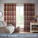 Orkney Claret Eyelet Curtains Claret