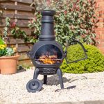 Murcia Medium Steel Chimenea Black