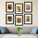Animal Newspaper Framed Wall Art Natural