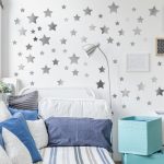 Silver Metallic Stars Wall Stickers Silver