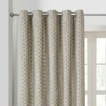 Palmero Mink Pair of Eyelet Curtains Cream