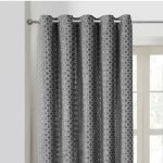 Palmero Silver Pair of Eyelet Curtains Silver