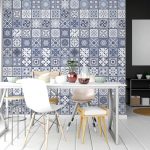 Lisbon 20cm Mosaic Tile Stickers Blue
