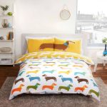 Rapport Home Sausage Dog Duvet Cover and Pillowcase Set White