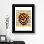 Tiger Newspaper Wall Art Natural