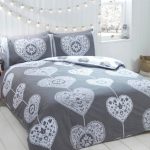 Rapport Home Scandi Hearts Grey 100% Brushed Cotton Duvet Cover and Pillowcase Set Grey