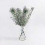 Pack of 12 Glitter Peacock Feather Green