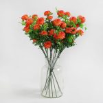Pack of 12 Orange Button Pom Pom Sprays Orange