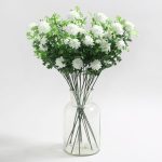 Pack of 12 White Button Pom Pom Sprays White