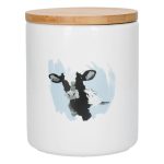 Farmyard Cow Storage Canister Multi coloured