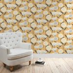 Elements Emmott Floral Ochre Wallpaper Ochre