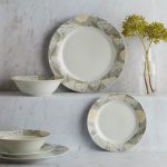 Emmot 12 Piece Grey Dinner Set Ochre