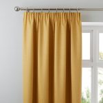 Solar Mustard Blackout Pencil Pleat Curtains Mustard