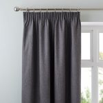 Luna Charcoal Blackout Pencil Pleat Curtains Charcoal