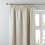 Luna Brushed Natural Blackout Pencil Pleat Curtains Natural