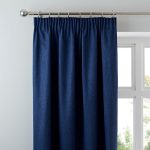 Luna Brushed Navy Blackout Pencil Pleat Curtains Navy (Blue)
