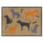 Dog and Bone Door Mat MultiColoured