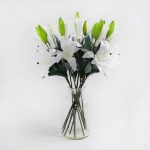 Pack of 12 Tiger Lily Sprays White