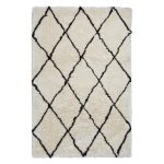 Ivory and Black Morocco 2491 Rug Black and White