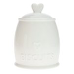 Country Heart Biscuit Canister White